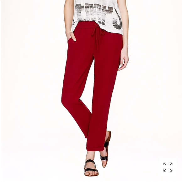 NWT J. Crew crepe drawstring pants - Picture 2 of 7